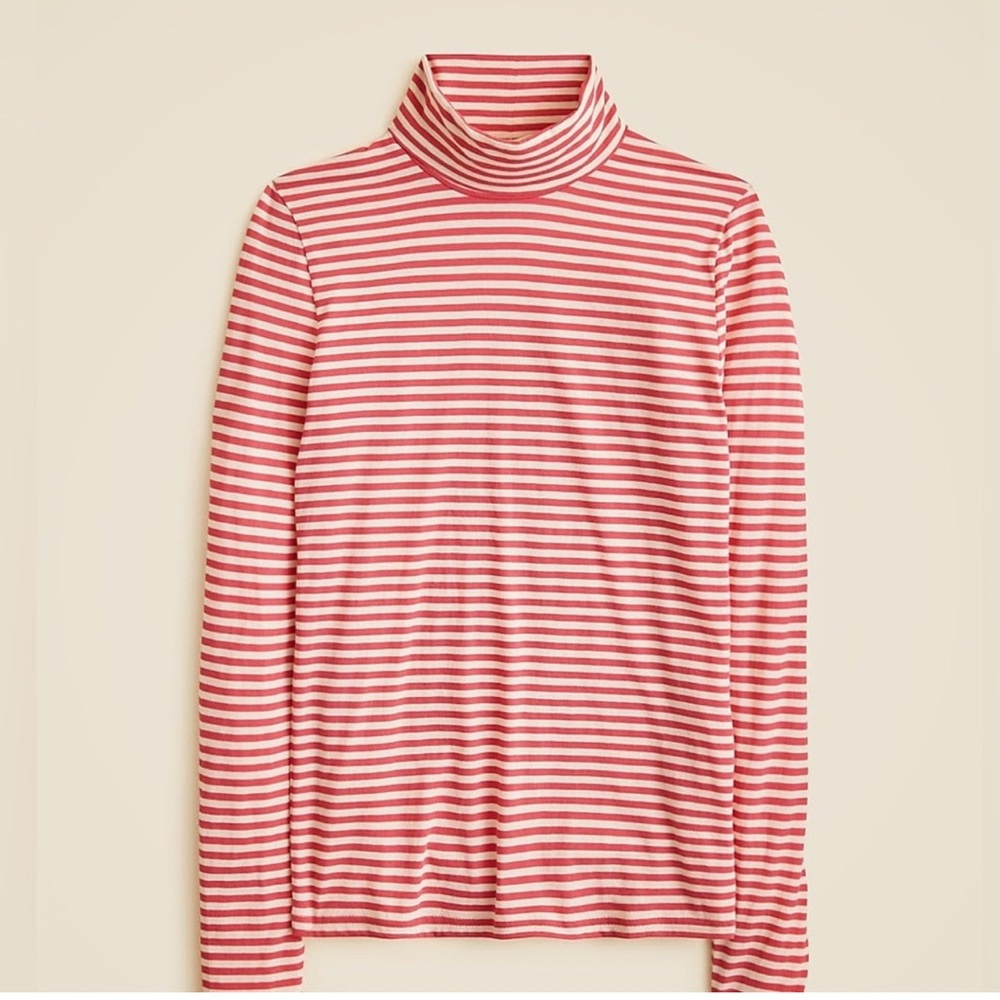 NWT J. Crew Feather Jersey Turtleneck in Stripe